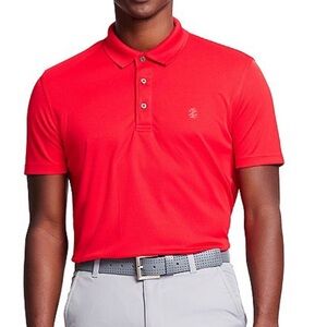NWOT Izod Golf‎ Men Grid Polo Shirt XXL Stretch Polish Red Activewear Athleisure